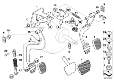 35 10 3 414 589 Supporting Bracket Foot Controls
