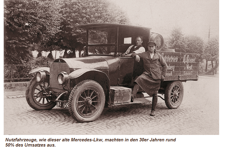 Fuhrunternehmen von Hoevel Mercedes-Lkw, macheten in den 30er Jahren rund 50% des Umsatzes aus